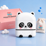 Mon Étiquette Magique Recto-Verso™️ - Tampon personnalisé noir et blanc
